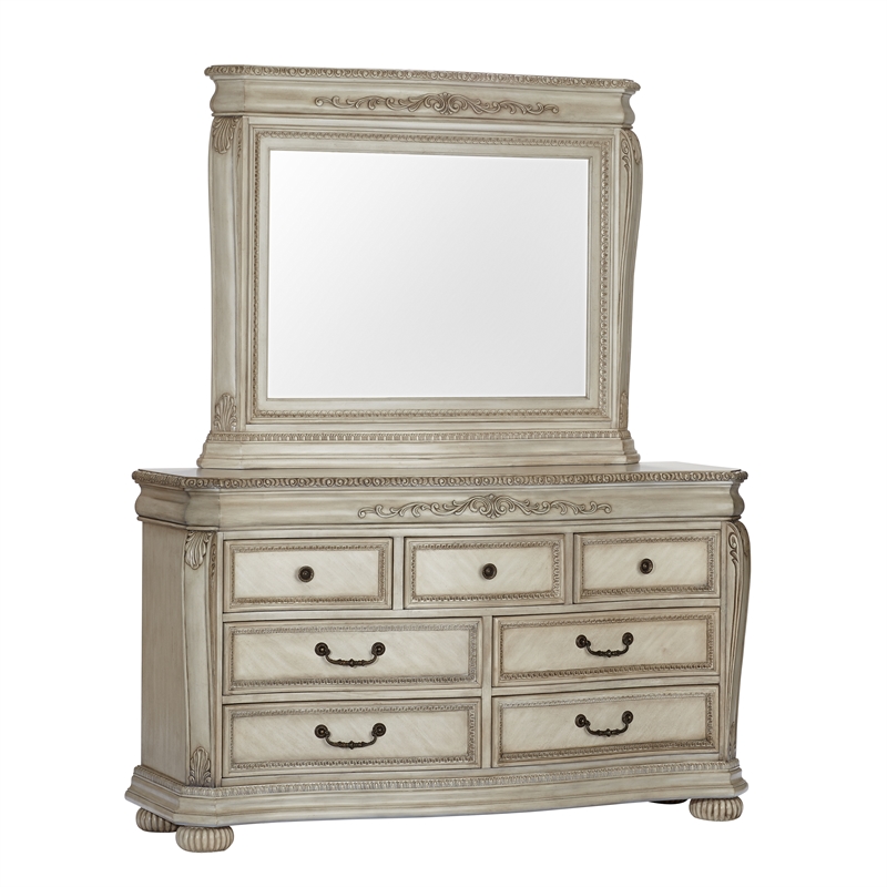 Kingsley Wessex Mirror in Seashell Finish