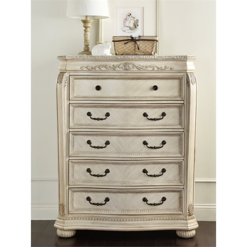 Kingsley Wessex 5 Drawer Chest Seashell Finish