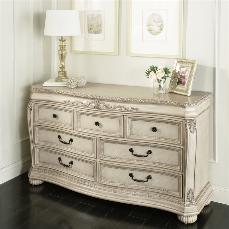Kingsley Wessex 7 Drawer Double Dresser Seashell