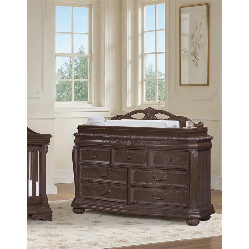 Kingsley Wessex 7 Drawer Double Dresser Euro Truffle