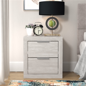 galano furniture harlowin 2-drawer dusty gray oak nightstand w/drawers storage
