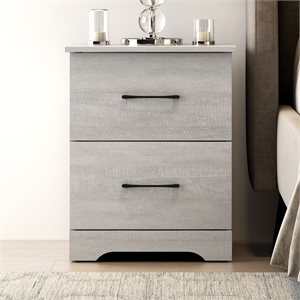 galano darsh dusty gray oak nightstand w/drawers and ultra fast assembly