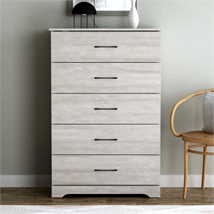 darsh 5-drawer dusty gray oak chest of drawers with ultra fast assembly
