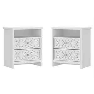 heron accent white nightstand  (15.7 in. x 23.6 in. x 26.8 in.) (set of 2)