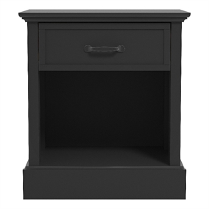 xylon 1-drawer black nightstand w/drawers storage and ultra fast assembly