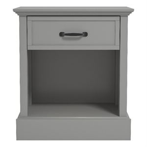xylon 1-drawer grey nightstand w/drawers storage and ultra fast assembly