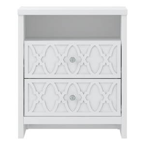 heron white nightstand w/drawers storage and ultra fast assembly with storage