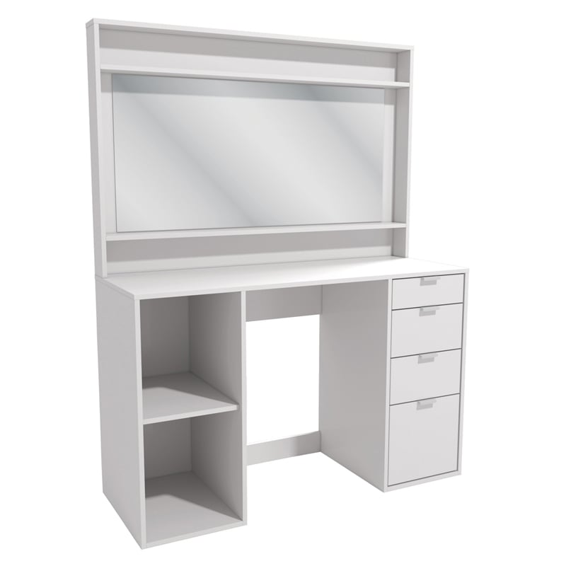 Kappersberg USA 4-Drawer Engineered Wood Vanity with Mirror in White