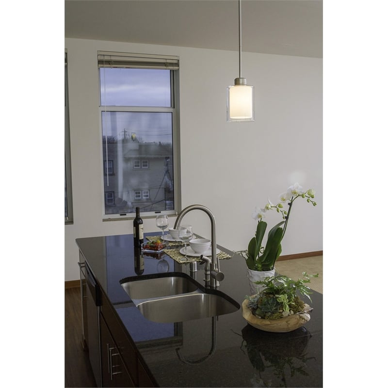 Olso Stainless Steel Chandelier in Satin Silver Nickel 3-Light