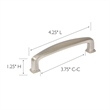 Park Avenue 4-Inch Metal Cabinet Pull in Silver Satin Nickel 10-Pack