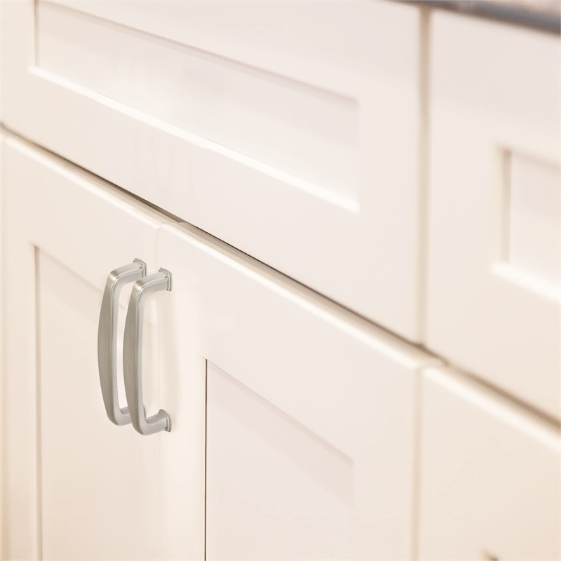 Park Avenue 4-Inch Metal Cabinet Pull in Silver Satin Nickel 10-Pack