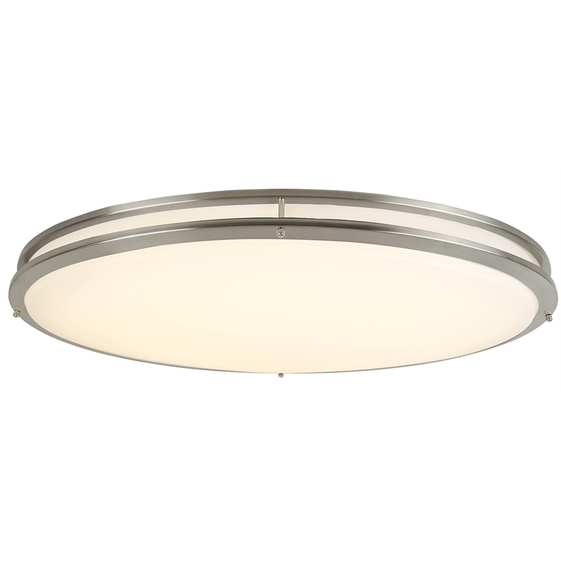 Owens Stainless Steel Integrated LED Ceiling Light in Silver Brushed Nickel