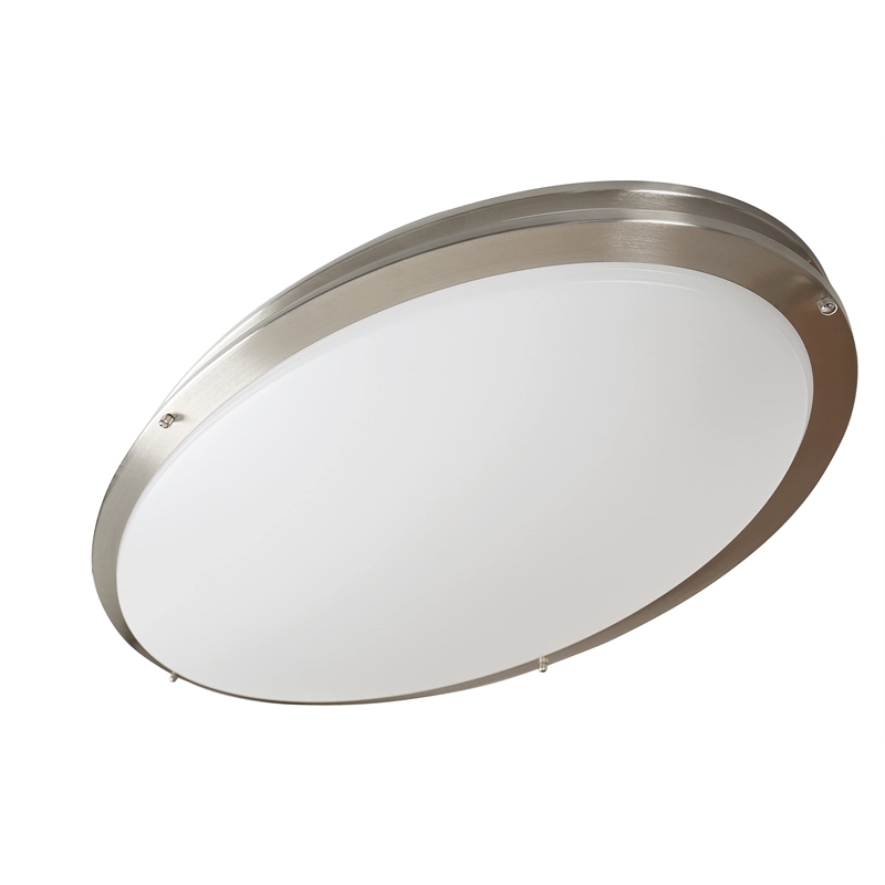 Owens Stainless Steel Integrated LED Ceiling Light in Silver Brushed Nickel
