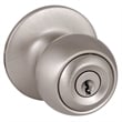 Brass Ball Silver Satin Nickel Keyed Entry Door Knob