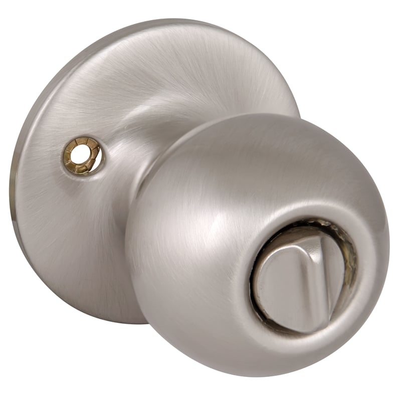 Brass Ball Silver Satin Nickel Keyed Entry Door Knob