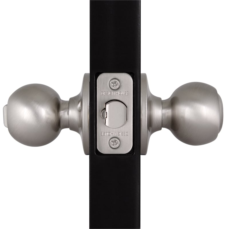 Brass Ball Silver Satin Nickel Keyed Entry Door Knob