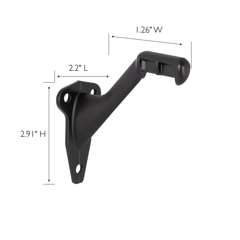 Metal Handrail Bracket in Matte Black 5-Pack