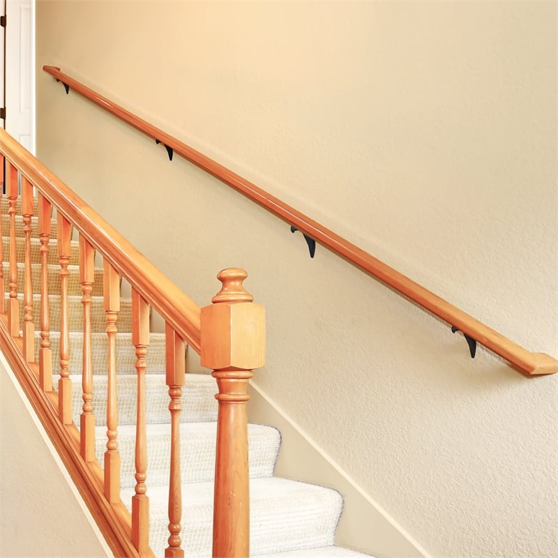 Metal Handrail Bracket in Matte Black 5-Pack
