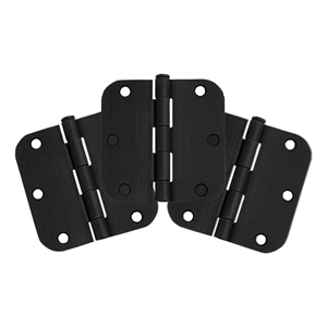Stainless Steel Door Hinge in Matte Black 3.5-Inch 3-Pack