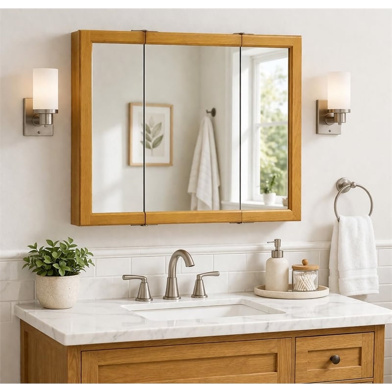Claremont Wood Medicine Cabinet in Honey Oak 36-Inch