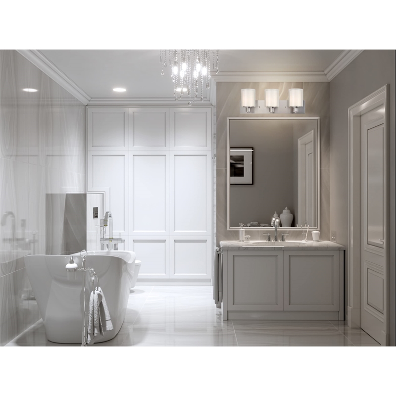Penn Stainless Steel Vanity Light in Silver Satin Nickel 3-Light