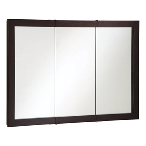 ventura 48-inch assembled wood framed medicine cabinet mirror in espresso