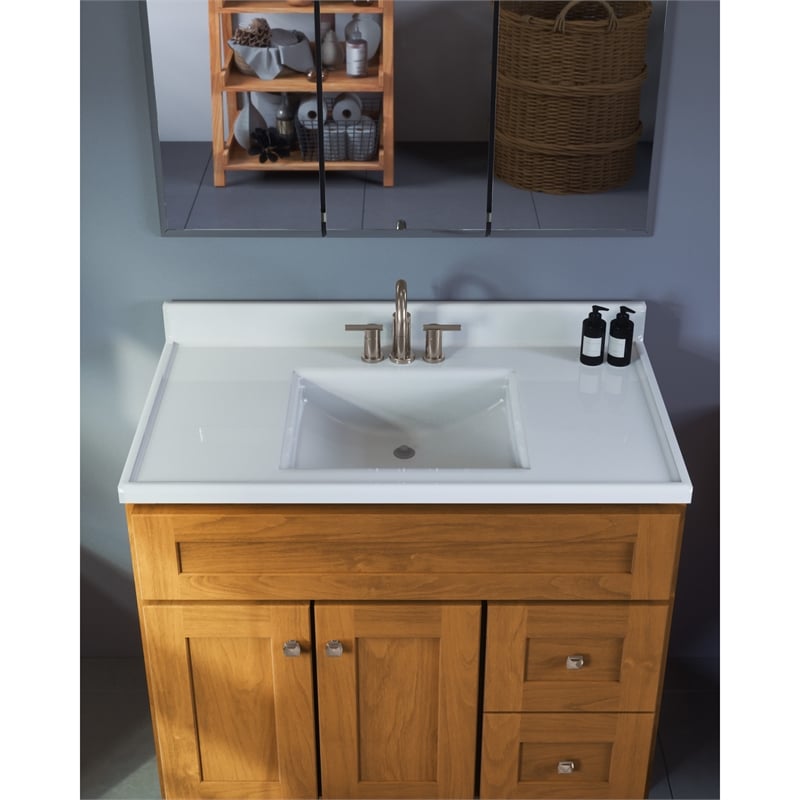Brookings 36-Inch Vanity Wood Without Top in Modern Birch/Bronze