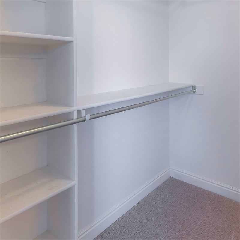 Adjustable Stainless Steel Closet Rod in Polished Chrome/Silver 72-120 Inches