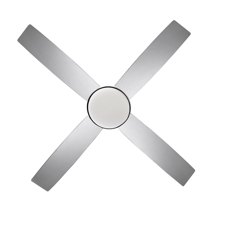 Cali 52-Inch LED Silver Stainless Steel Ceiling Fan in Brushed Nickel