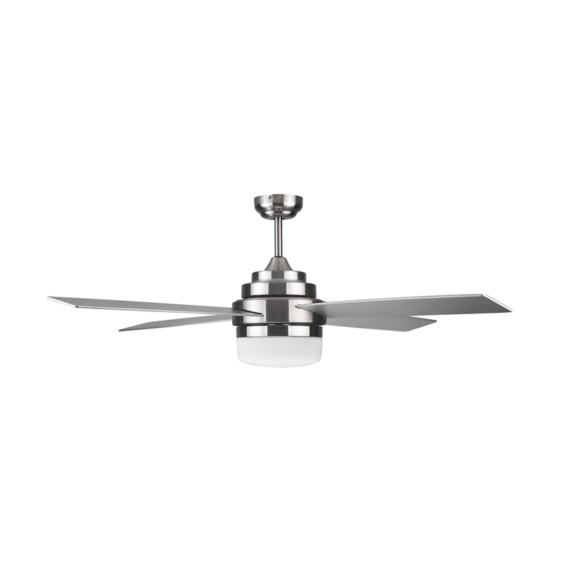 Cali 52-Inch LED Silver Stainless Steel Ceiling Fan in Brushed Nickel