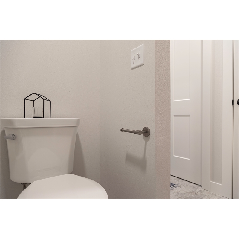 Graz Modern Silver Metal Toilet Paper Holder in Satin Nickel