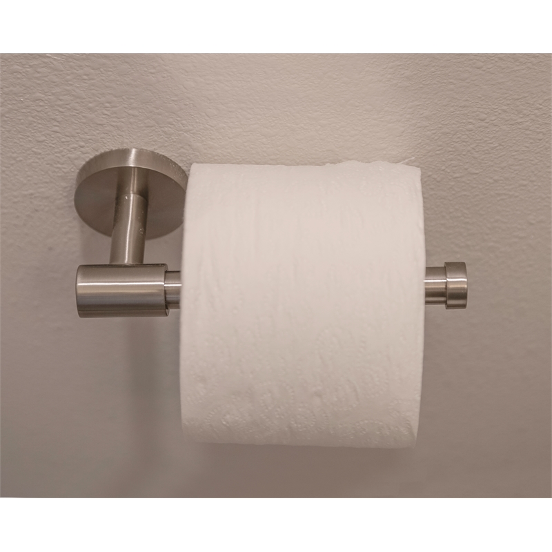 Graz Modern Silver Metal Toilet Paper Holder in Satin Nickel