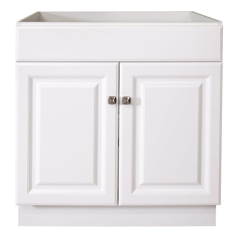Wyndham 2-Door Ready to Assemble Wood Vanity Base in White 30-Inch