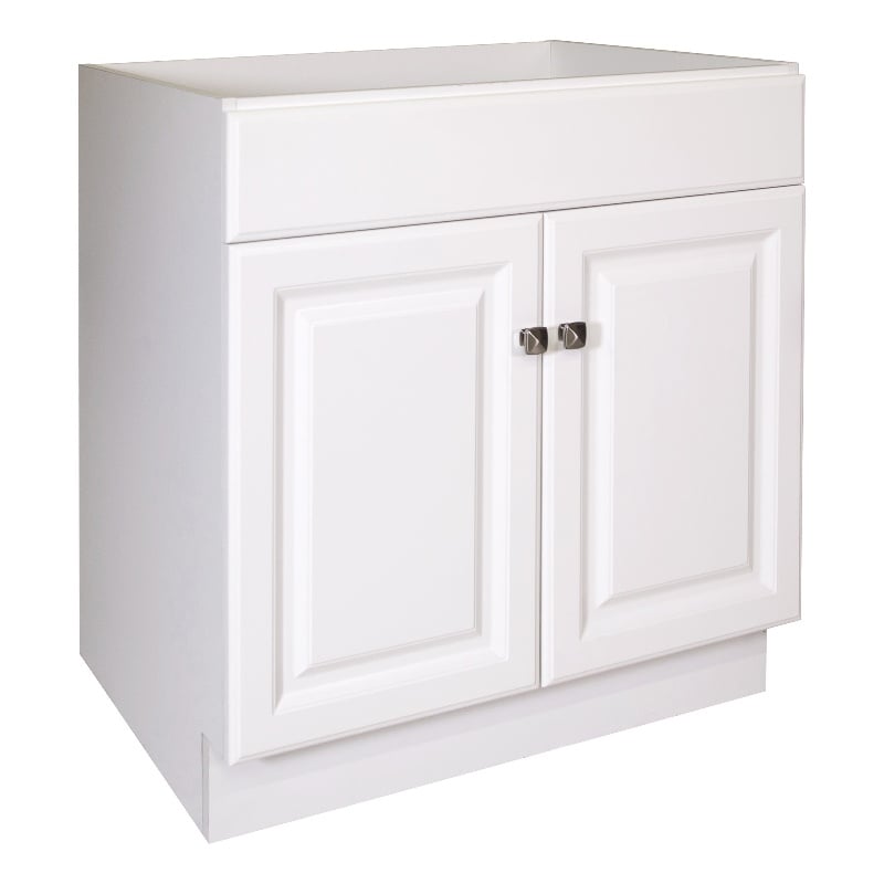 Wyndham 2-Door Ready to Assemble Wood Vanity Base in White 30-Inch