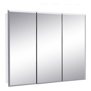 cyprus 36-inch bathroom medicine  wood cabinet mirror in white