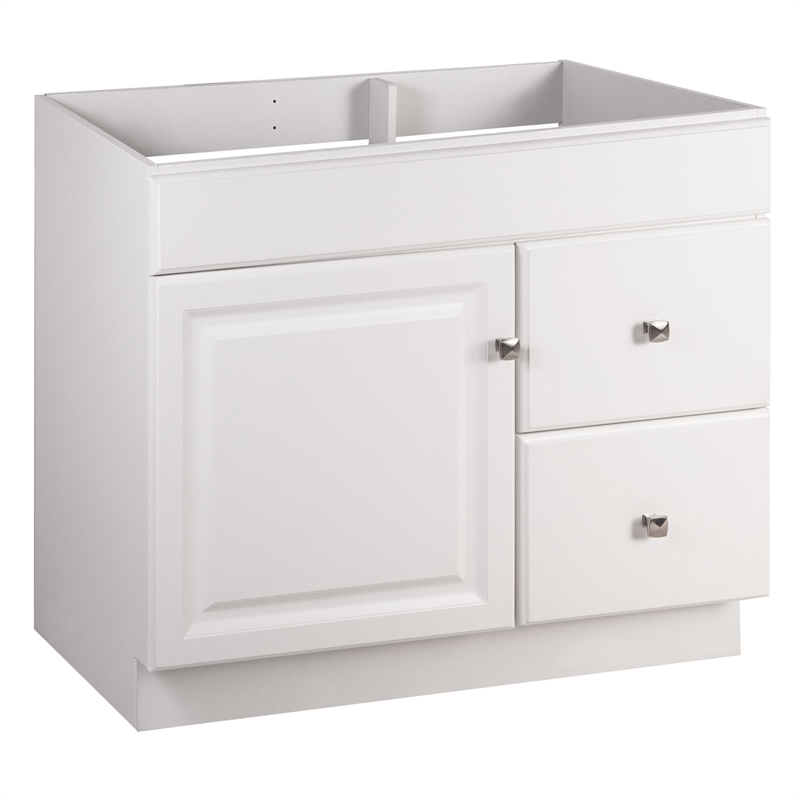 Wyndham 36-Inch Bathroom Wood Vanity Without Top in White