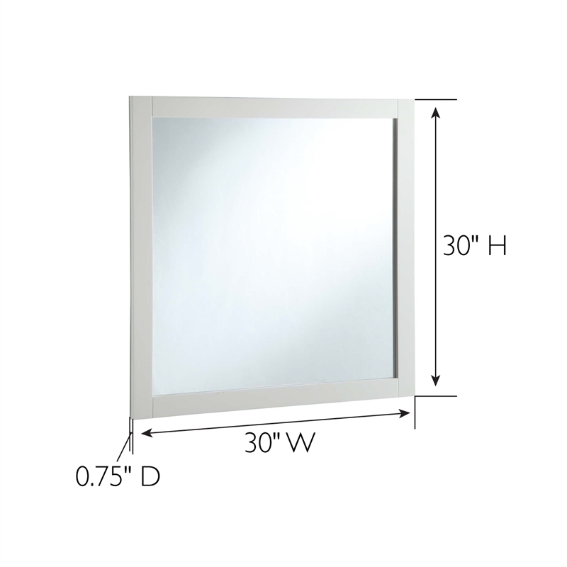 Shorewood Wall Mounted Bathroom Vanity Decorative Mirror 30-Inch in White