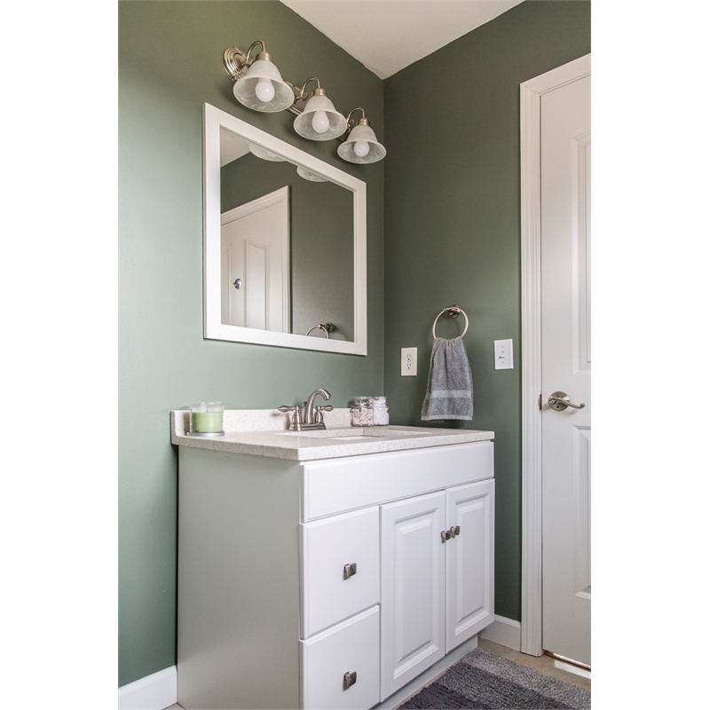 Shorewood Wall Mounted Bathroom Vanity Decorative Mirror 30-Inch in White