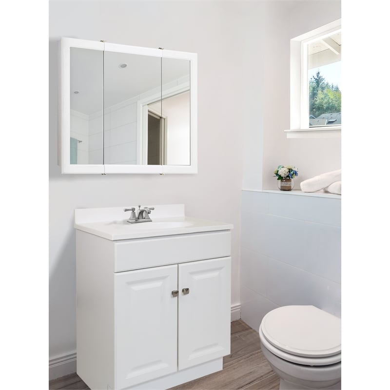 Wyndham 24-Inch Unassembled Bathroom Wood Vanity Without Top in White