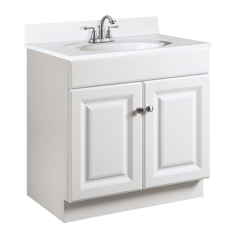 Wyndham 24-Inch Unassembled Bathroom Wood Vanity Without Top in White