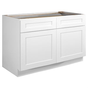 brookings wood base cabinet with drawers in white 48-inch x 24-inch x 34.5-inch