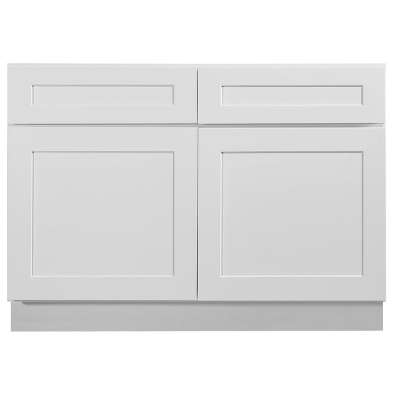 Brookings Wood Base Cabinet with Drawers in White 48-Inch x 24-Inch x 34.5-Inch