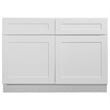 Brookings Wood Base Cabinet with Drawers in White 48-Inch x 24-Inch x 34.5-Inch