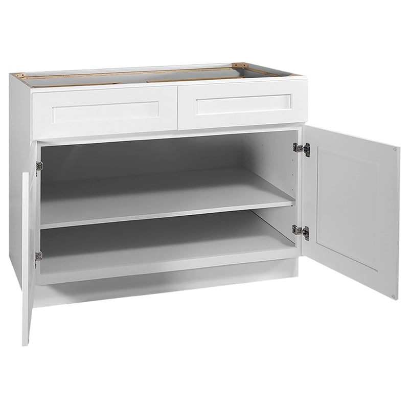 Brookings Wood Base Cabinet with Drawers in White 48-Inch x 24-Inch x 34.5-Inch