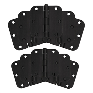 Door Hinge Stainless Steel 6-Hole 3.5-Inch in Matte Black 10-Pack