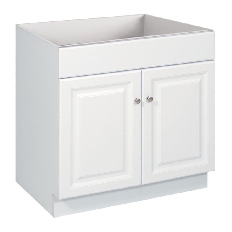 Wyndham 30-Inch Unassembled 2-Door Bathroom Wood Vanity Without Top in White
