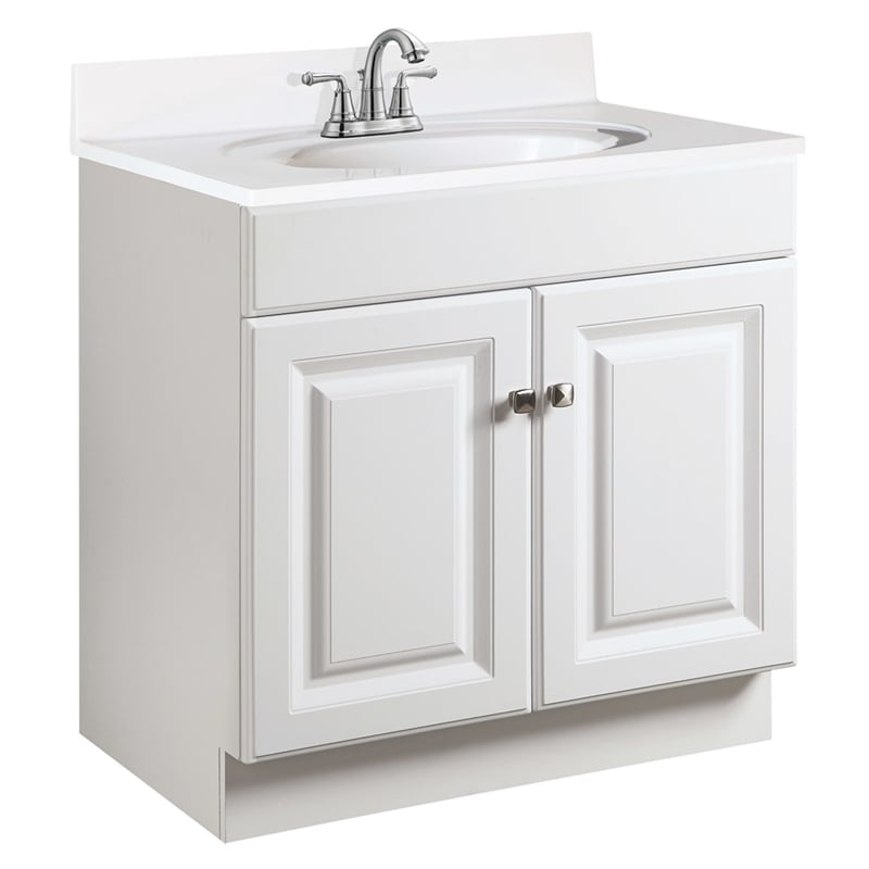 Wyndham 30-Inch Unassembled 2-Door Bathroom Wood Vanity Without Top in White