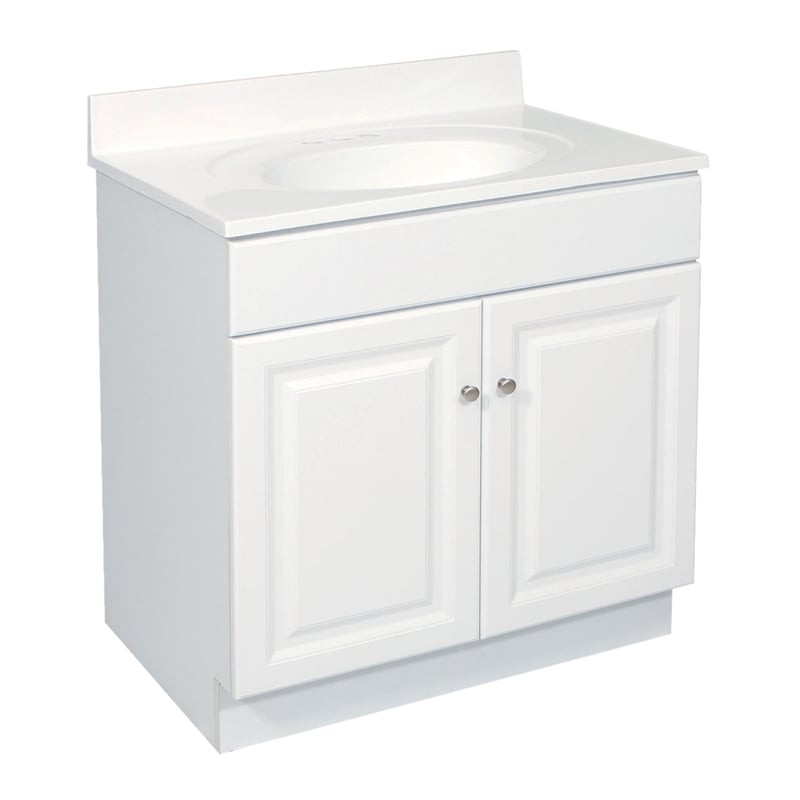 Wyndham 30-Inch Unassembled 2-Door Bathroom Wood Vanity Without Top in White
