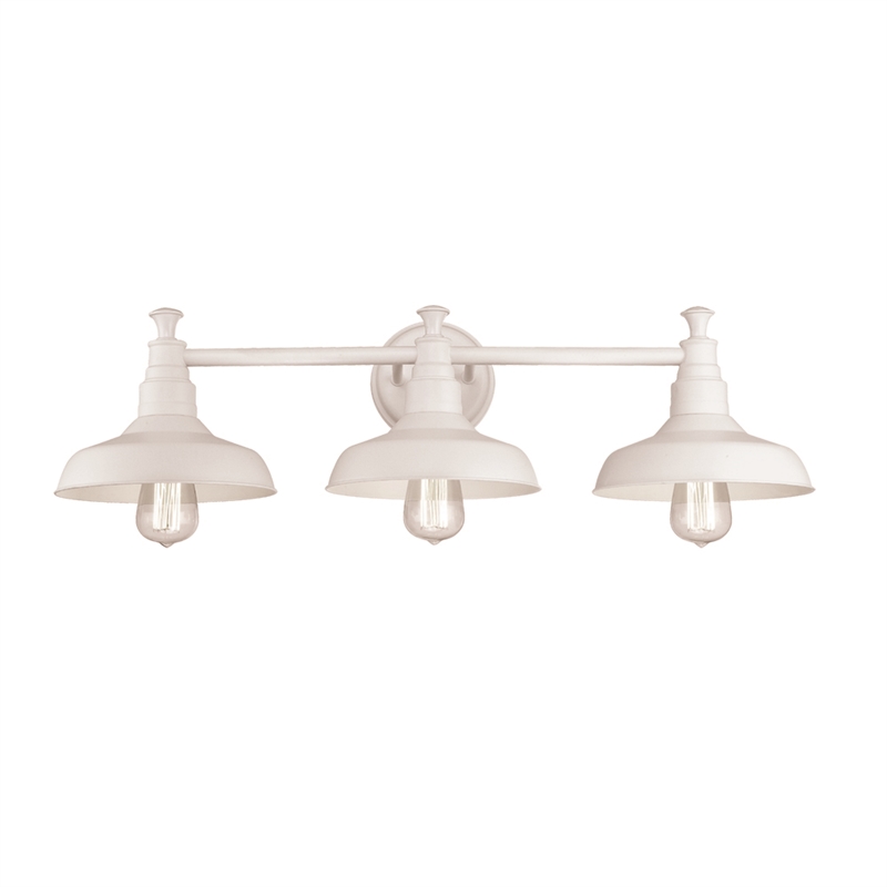 Kimball Bathroom Stainless Steel Vanity Light in White 3-Light
