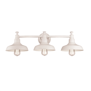 Kimball Bathroom Stainless Steel Vanity Light in White 3-Light